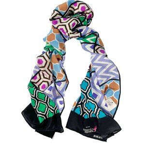 NWT Carlisle Silk Scarf Geometric Patchwork Limited Edition